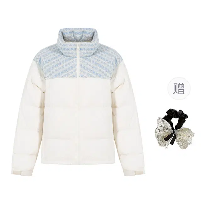 涂诗菲 复古纯色简约宽松舒适高级感遮肉显瘦休闲百搭立领外套棉服 女款