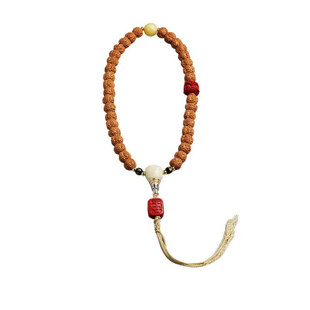 茂琼 八方来财好运连连平安喜乐新中式国风复古简约小众设计高级文玩念珠佛珠藏式原籽珠盘文玩朱砂配饰文玩念珠 金刚菩提 手串 男款