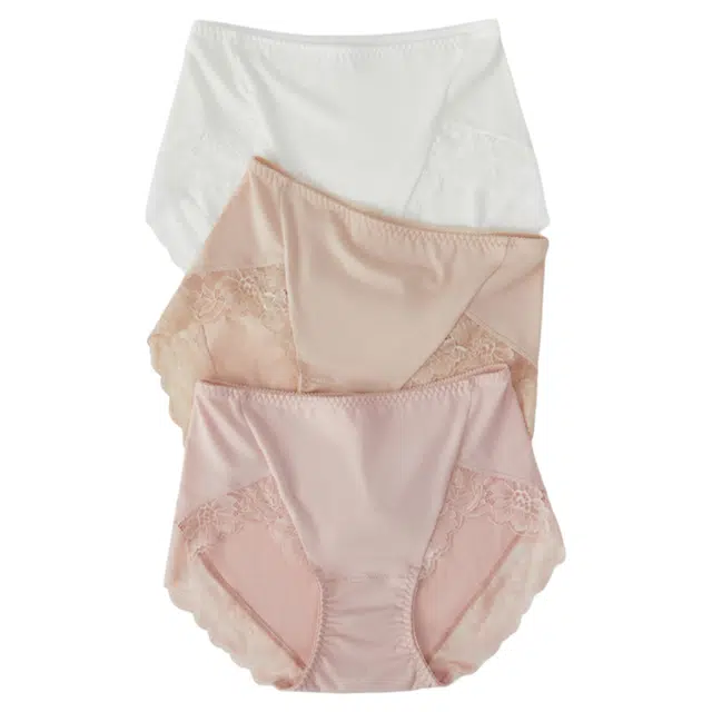 潞优野 简约蕾丝花边舒适轻柔纯棉裆透气高腰包臀女式大码三角内裤 女款