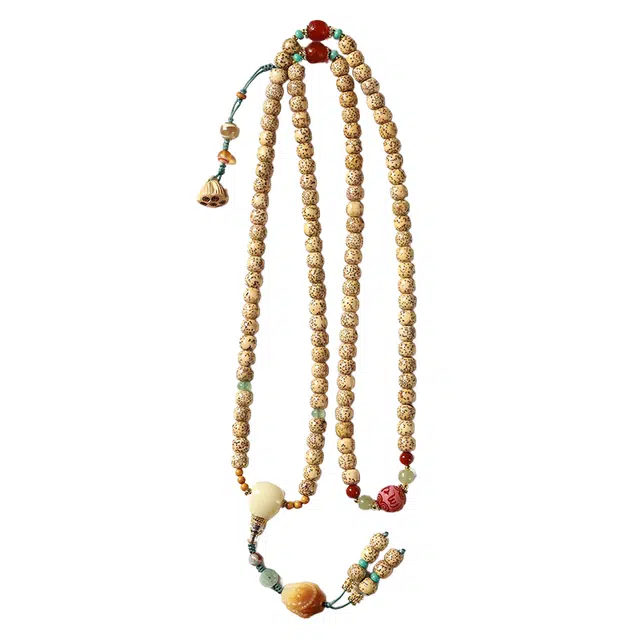 仙园韵 新中式国潮复古民族风手工编织莲蓬多子多福转运好运招财纳福手持多圈文玩 星月菩提 手串 男女同款情侣款