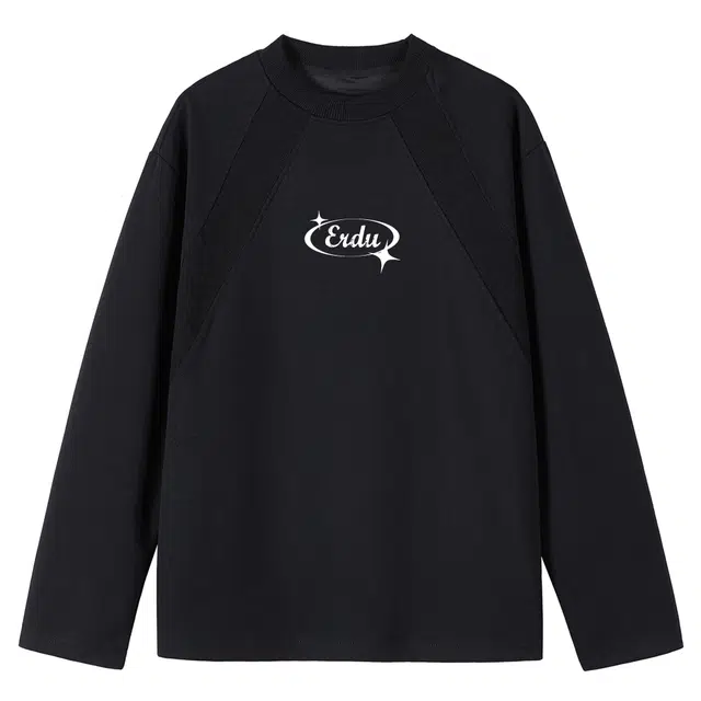 而度 美式复古前后字母星芒印花工艺插肩袖拼接宽松廓形百搭卫衣 男女同款