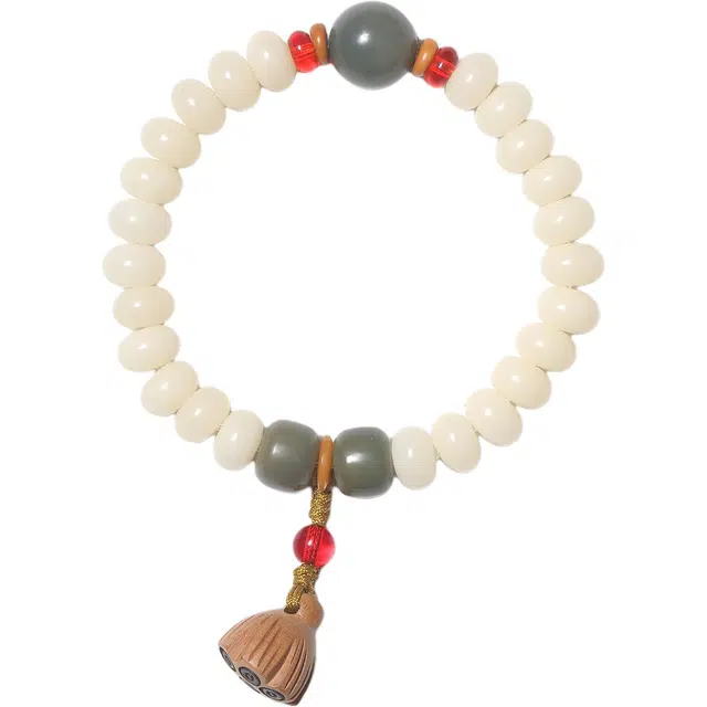 素于 国潮复古新中式文玩时尚百搭佛珠招财纳福吉祥如意念珠轻奢高级感考研上岸旺桃花#好运 白玉菩提 手串 男女同款情侣款