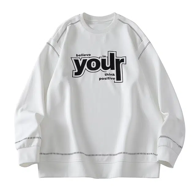 马员外 休闲圆领印花宽松长袖百搭时尚简约卫衣 男款