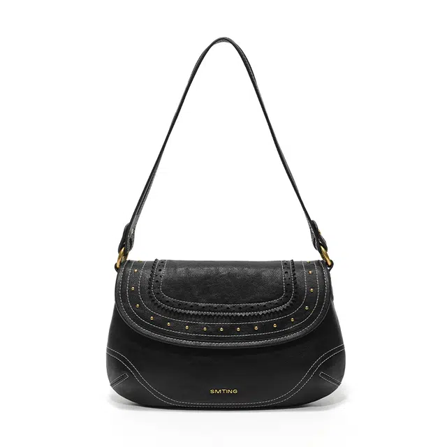 西木汀 朝夕 小众品牌设计高级感简约复古百搭时尚通勤 牛皮 马鞍包单肩包 女款 多色