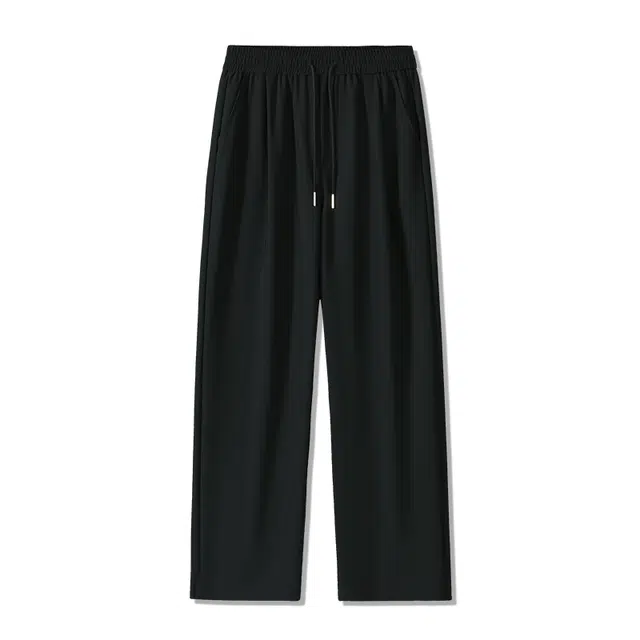 海尔斯 简约纯色中腰宽松直筒系带休闲裤 男款