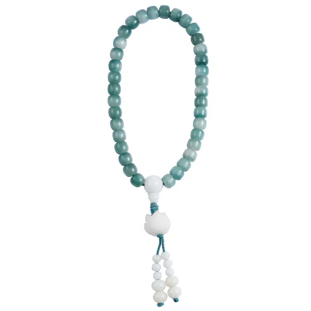 宣华意 【收藏级】手持莲花渐变绿原籽文玩盘玩念珠佛珠 国风时尚高级小众设计汉服配饰#好运 菩提根 手串 男女同款情侣款