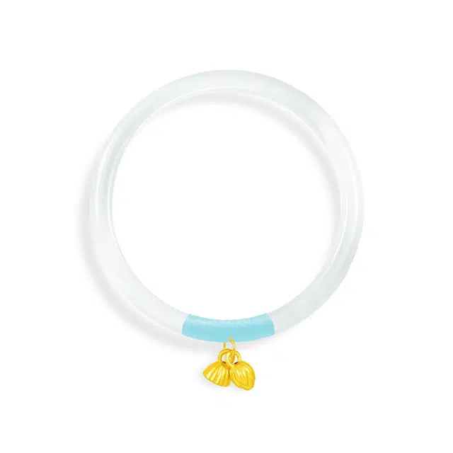 【999足金 福运莲莲】 福韵金 两世欢莲蓬荷花转运新中式国风国潮轻奢优雅经典传承元素小众设计贵气时尚百搭#好运 玉髓 手镯 女款