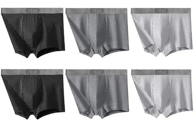 匹克 男士经典百搭条纹舒适透气亲肤柔软抗菌耐穿平角内裤 男款