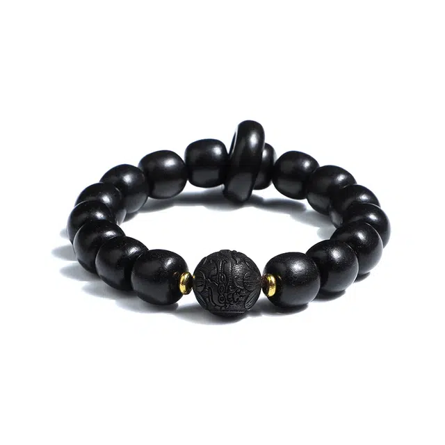 色菲尔 国潮祥云转运跑环珠串 复古新中式国风小众设计时尚通勤日常时来运转招财上岸盘玩学生百搭#好运 黑檀 手串 男女同款情侣款