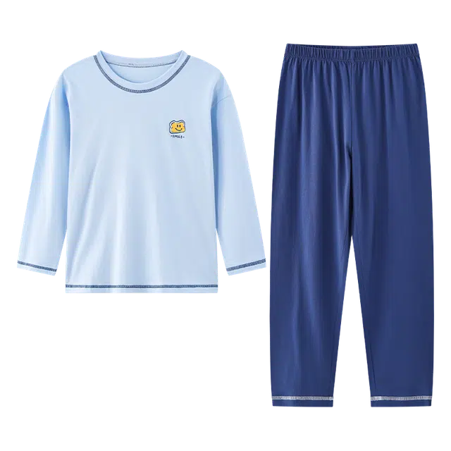 红豆家居服 男童睡衣春秋季纯棉儿童套装全棉长袖青少年