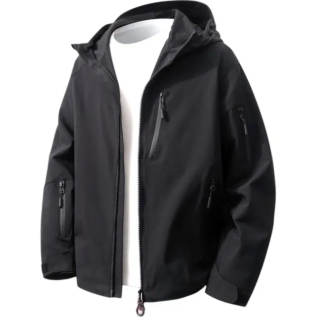 红豆 户外山系风徒步登山服运动防风挺括易打理连帽茄克外套夹克 男款