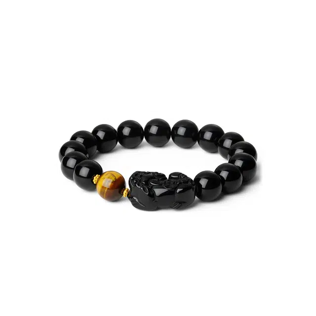 周大生 【招财貔貅】新中式财源广进质感高级小众精致冷淡风手饰转运 好运天然 玛瑙 手串 男女同款情侣款