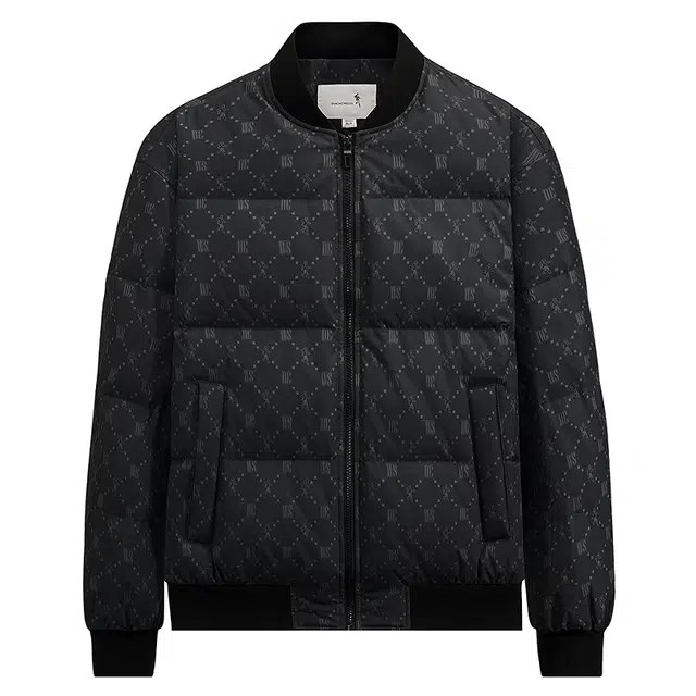 与狼共舞 轻暖时尚复古高街满印蓄热石墨烯高充绒舒适棒球领通勤羽绒服 男款