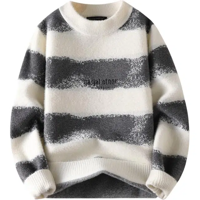 马员外 潮流青春时尚都市学生打底衫半高领加厚针织衫 男款