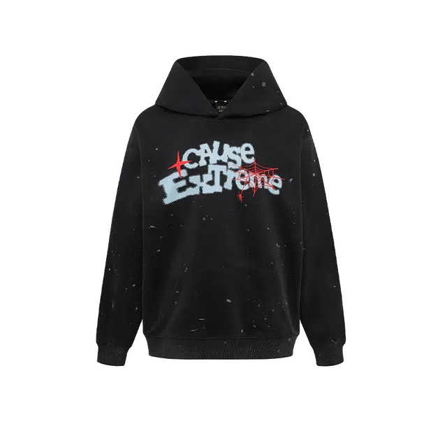 奇迹街区 美式复古潮牌嘻哈宽松百搭情侣外套连帽卫衣 男女同款