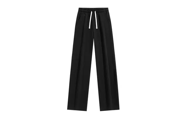 木林森 纯色基础款系带简约学院风潮流宽松时尚舒适透气耐磨日常户外通勤直筒百搭垂感针织休闲裤 男女同款