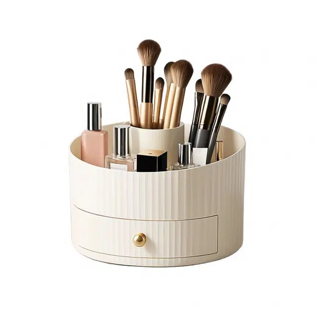 格安诺收纳盒化妆刷收纳筒化妆品置物架梳妆台眼影刷子口红盒轻奢风大容量 防尘