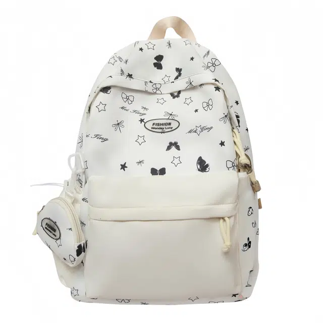 泰格奴 蝴蝶印花百搭时尚初高中大学通勤上课 尼龙 双肩包 男女同款情侣款 多色