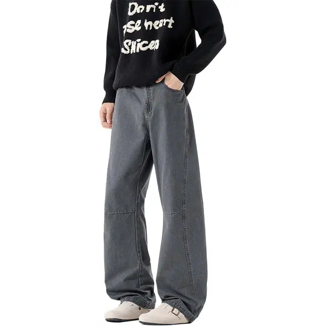 太子龍 秋冬季美式高街宽松潮牌时尚设计感阔腿裤帅气运动长裤休闲裤 男款