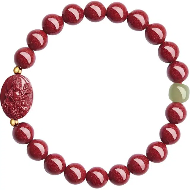 豆蔻时光 高含量紫金砂新中式复古国潮守护神生肖龙蛇—普贤菩萨 朱砂 手串 男女同款情侣款