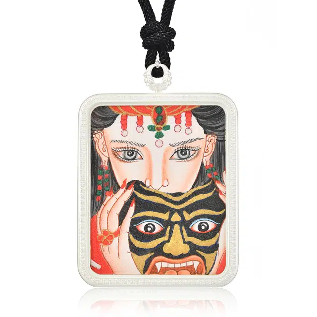 喃呢 藏式热贡精工手绘唐卡 扎基拉姆增福增慧护身符招财转运来财 新中式都市文玩国风#好运 合金 项链 男女同款情侣款