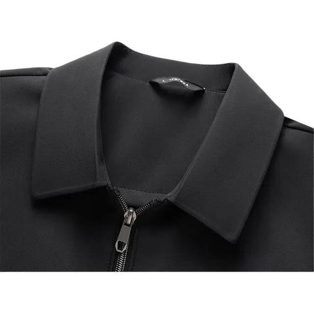 卡丹狄诺 秋季休闲纯色翻领百搭长袖经典春季商务夹克外套 男款