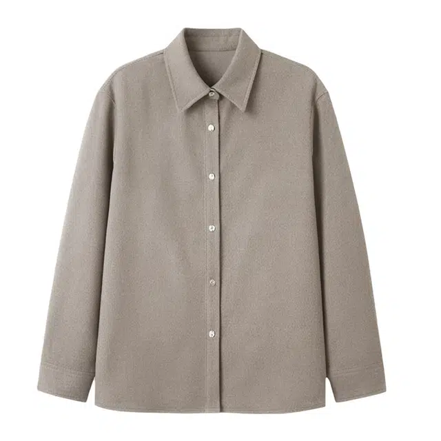 潞优野 百搭简约舒适莱赛尔羊毛混纺休闲秋季衬衫 女款