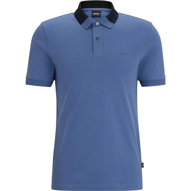 HUGO BOSS FW23 Interlock-Cotton Slim-Fit Polo Shirt LogoPoloT