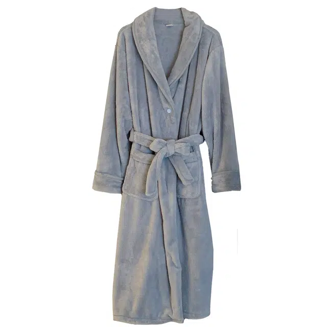 俏霓桐 纯温泉浴袍睡衣加厚加绒保暖长款性感家居服睡袍 男款