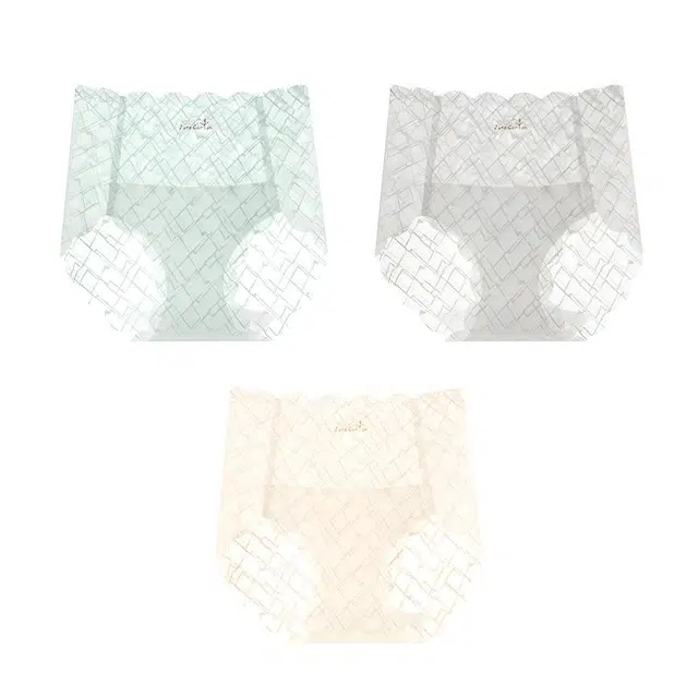 草本初色 法式高腰简约少女甜美无痕蕾丝纯欲裸感舒适透气三角内裤 女款