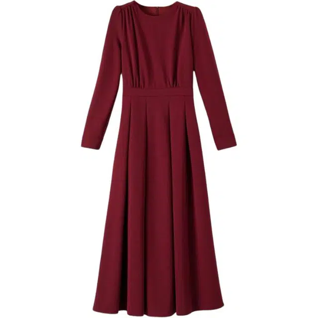 晚白 舒适简约潮流长袖连衣裙 女款