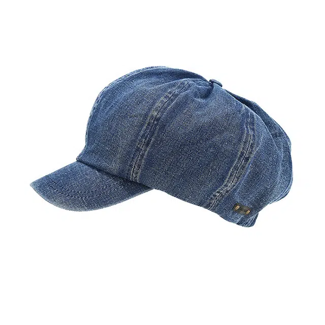 浪莎 美式水洗牛仔大头围显脸小复古高级感百搭 棉 贝雷帽 女款