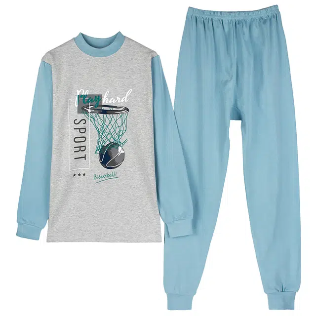 兰缪 纯棉秋衣秋裤亲肤舒适青少年校服居家内搭棉毛衫长袖长裤袖口时尚设计耐磨保暖套装 男女同款