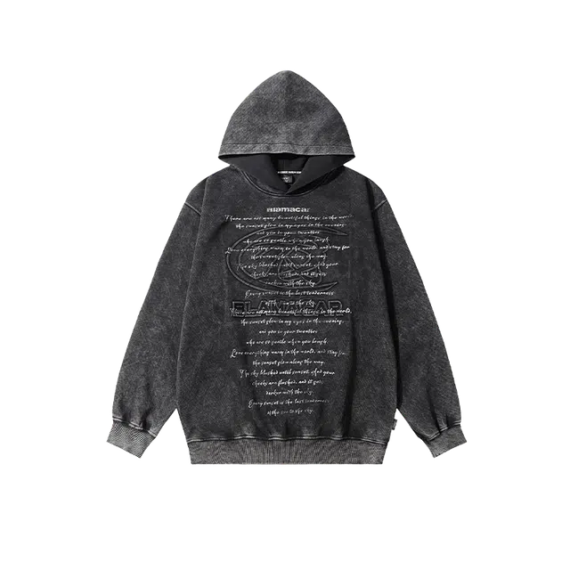 奇迹街区 美式复古潮牌嘻哈宽松连帽百搭舒适卫衣 男女同款