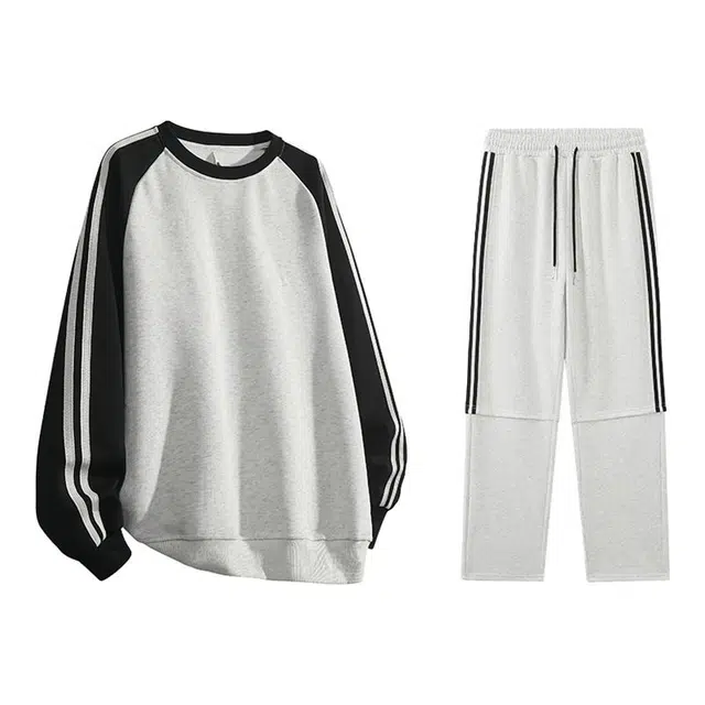 马员外 时尚美式连帽套头长袖上衣舒适时尚长裤卫衣套装 男女同款