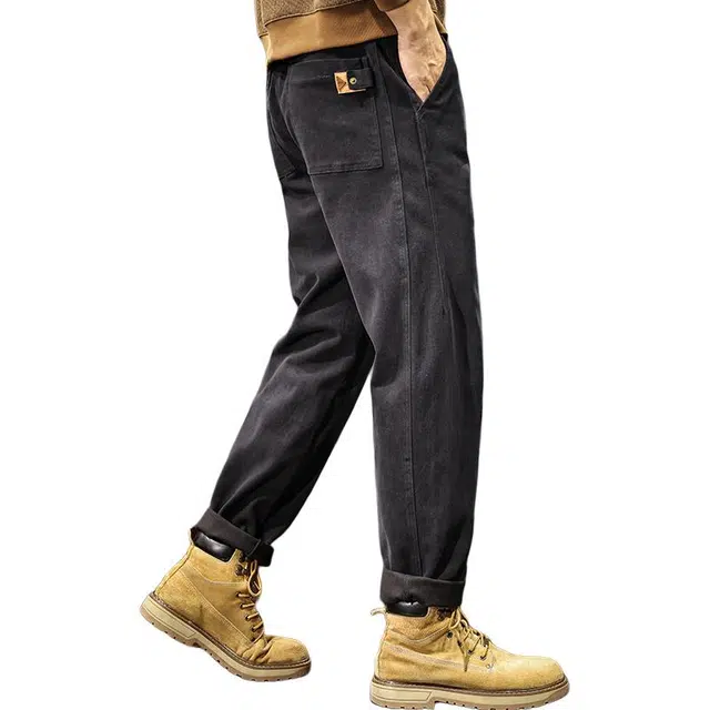 路杰邦 高端直筒裤男秋季美式潮牌宽松时尚百搭潮流舒适纯棉锥形通勤上班工装裤休闲裤 男款