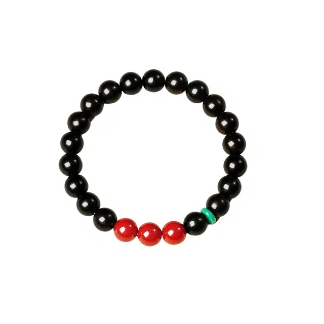 茂琼 八方来财平安喜乐新中式国潮复古文玩黑色手链木质冷门文玩时尚百搭潮流高级文玩盘玩念珠#好运 崖柏 手串 男女同款情侣款