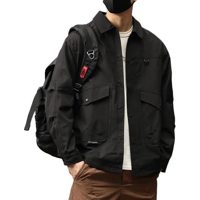 协协乐 高端美式潮牌秋季户外山系工装男士春季宽松百搭休闲外套长袖防风防水设计小众款夹克 男款