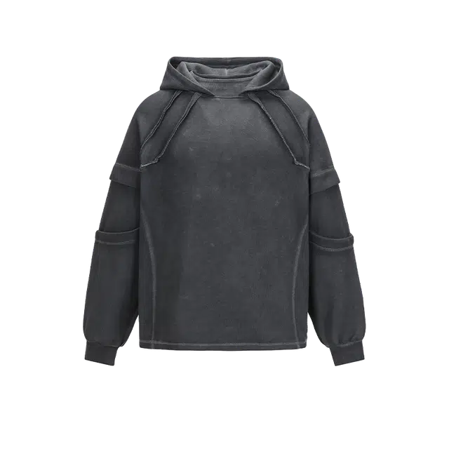 奇迹街区 美式复古连帽潮牌嘻哈百搭宽松情侣外套卫衣 男女同款