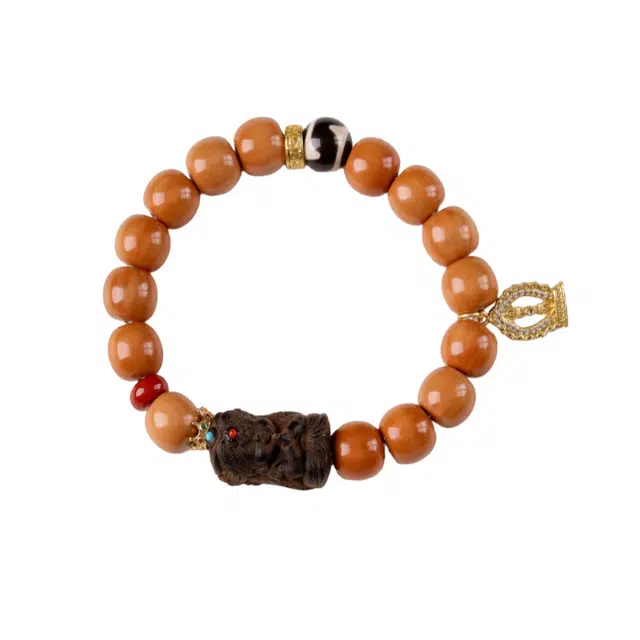 子婳 老型珠高端配饰扎基拉姆招财纳福平安顺逐新中式复古国风小众国潮时尚精致盘玩串珠#好运 猴头核桃 手串 男款