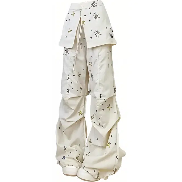 Fusheng Summer Loose Star Detachable Pants