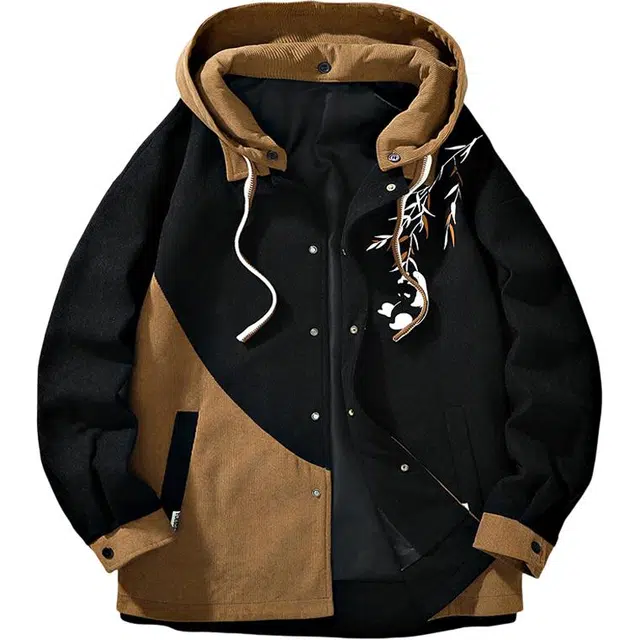 海尔斯 户外拼接连帽宽松落肩夹克外套 男款