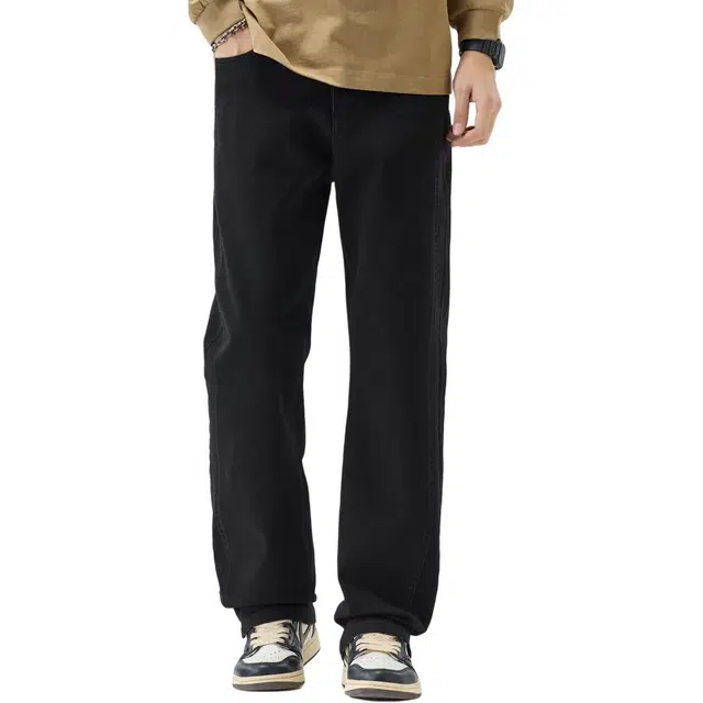 海尔斯 裤脚长裤休闲百搭潮流微喇宽松直筒牛仔裤 男款