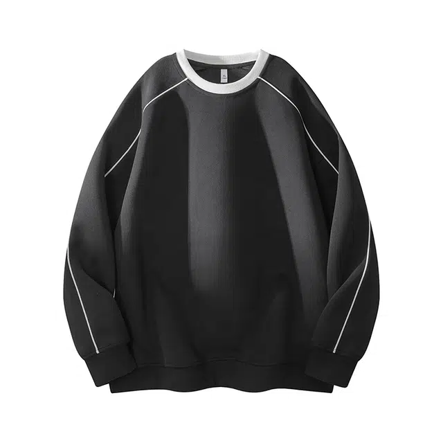 海尔斯 保暖休闲宽松条纹拼接卫衣 男女同款