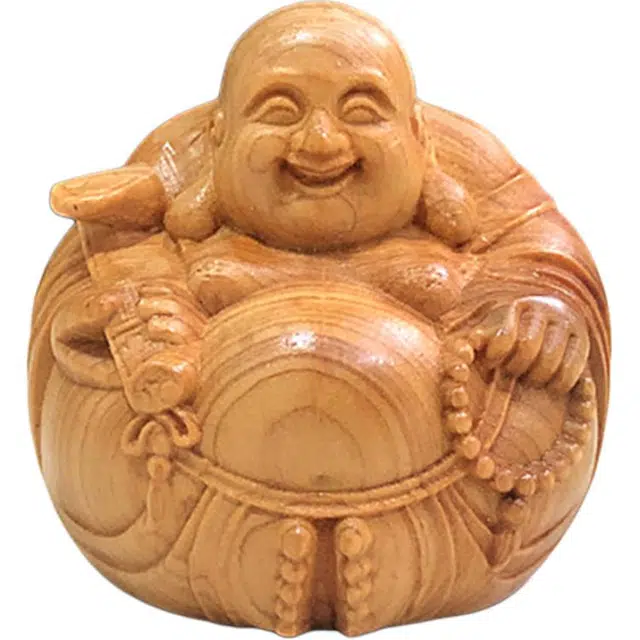 得笙陌 一团和气佛像弥勒佛饰品客厅文玩工艺品#好运 崖柏 摆件 男女同款情侣款