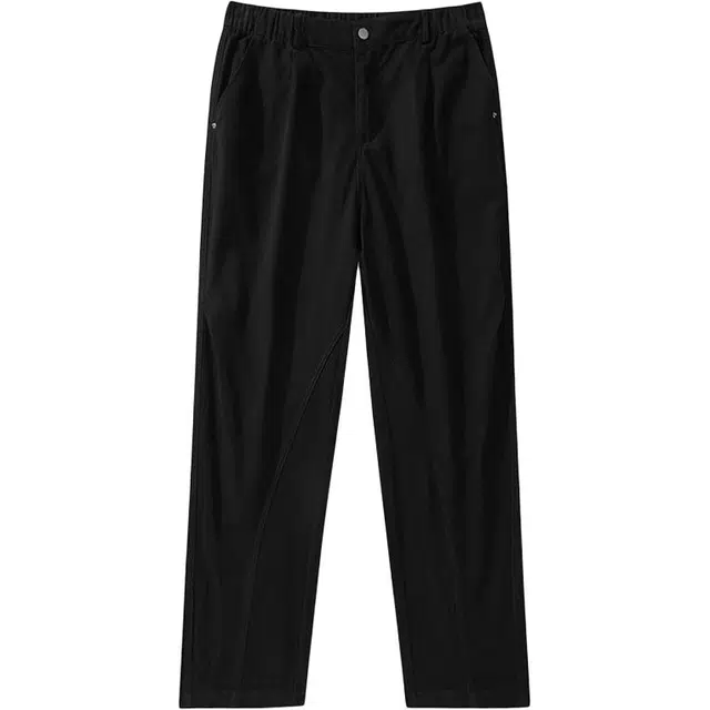 马员外 美式复古百搭宽松舒适大口袋纯棉纯色伞兵裤拼接高街阔腿裤直通潮牌休闲裤 男女同款