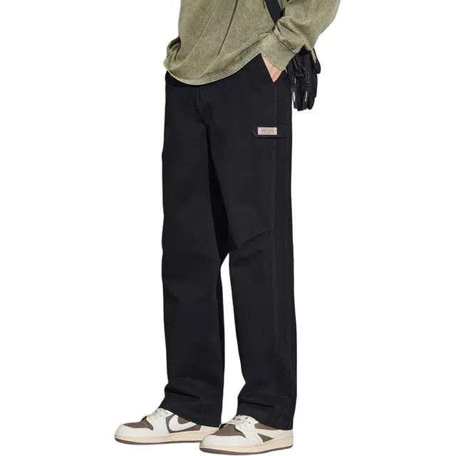 协协乐 纯棉日系机能高街风工装裤设计氛围感美式复古春秋季宽松直筒青少年痞帅百搭运动长裤休闲裤 男款