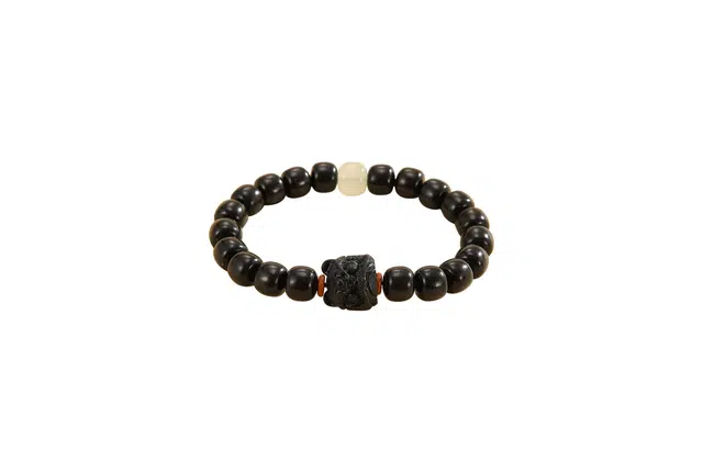 迎百宝 新中式国潮醒狮 招财进宝 平安喜乐国风小众百搭轻奢盘玩佛珠简约文玩佛珠#好运 檀木 手串 男女同款情侣款