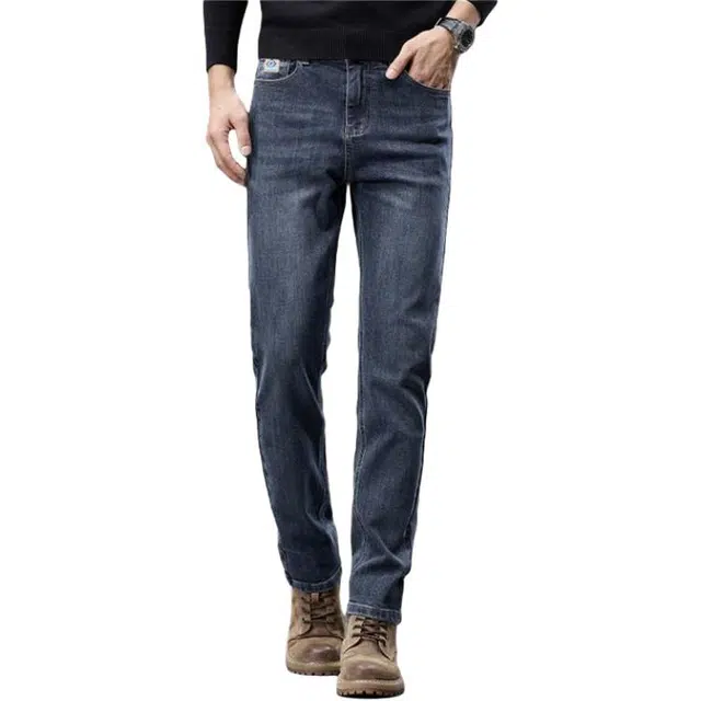 海尔斯 舒适百搭潮牌简约牛仔裤 男款