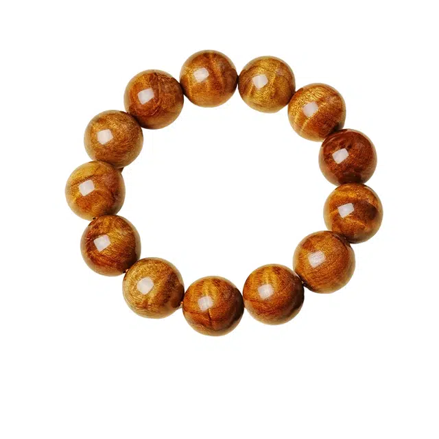 茂琼 财源广进万事顺意好运连连新中式国潮风盘复古典雅细腻高端文玩念珠盘玩佛珠 楠木 手串 男款